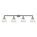 Fulton Bath Vanity Light shown in the Polished Nickel finish with a Clear shade