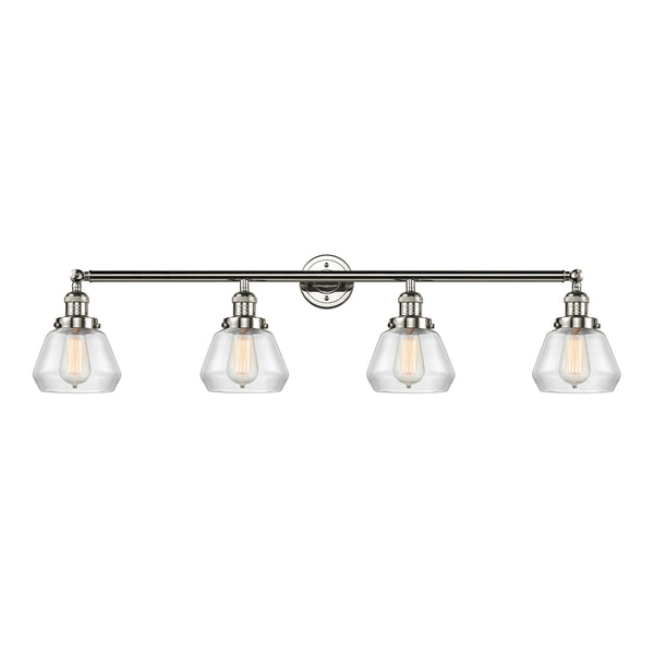 Fulton Bath Vanity Light shown in the Polished Nickel finish with a Clear shade