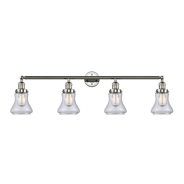 Bellmont Bath Vanity Light shown in the Polished Nickel finish with a Clear shade