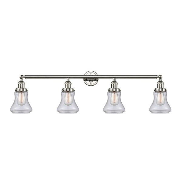 Bellmont Bath Vanity Light shown in the Polished Nickel finish with a Seedy shade