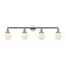 Beacon Bath Vanity Light shown in the Polished Nickel finish with a Matte White shade