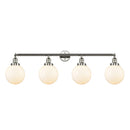 Beacon Bath Vanity Light shown in the Polished Nickel finish with a Matte White shade