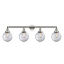 Beacon Bath Vanity Light shown in the Polished Nickel finish with a Clear shade