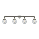 Beacon Bath Vanity Light shown in the Polished Nickel finish with a Seedy shade