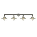 Halophane Bath Vanity Light shown in the Polished Nickel finish with a Clear Halophane shade