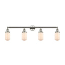 Dover Bath Vanity Light shown in the Polished Nickel finish with a Matte White shade