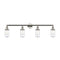 Dover Bath Vanity Light shown in the Polished Nickel finish with a Clear shade