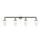 Dover Bath Vanity Light shown in the Polished Nickel finish with a Seedy shade