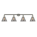 Cone Bath Vanity Light shown in the Polished Nickel finish with a Plated Smoke shade