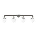 Oxford Bath Vanity Light shown in the Polished Nickel finish with a Matte White shade