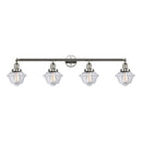 Oxford Bath Vanity Light shown in the Polished Nickel finish with a Clear shade