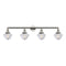 Oxford Bath Vanity Light shown in the Polished Nickel finish with a Clear shade