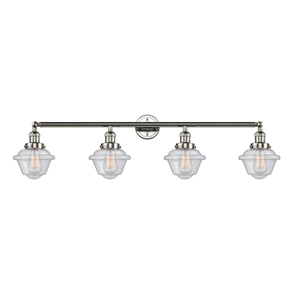 Oxford Bath Vanity Light shown in the Polished Nickel finish with a Seedy shade