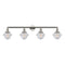 Oxford Bath Vanity Light shown in the Polished Nickel finish with a Seedy shade