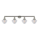 Oxford Bath Vanity Light shown in the Polished Nickel finish with a Seedy shade