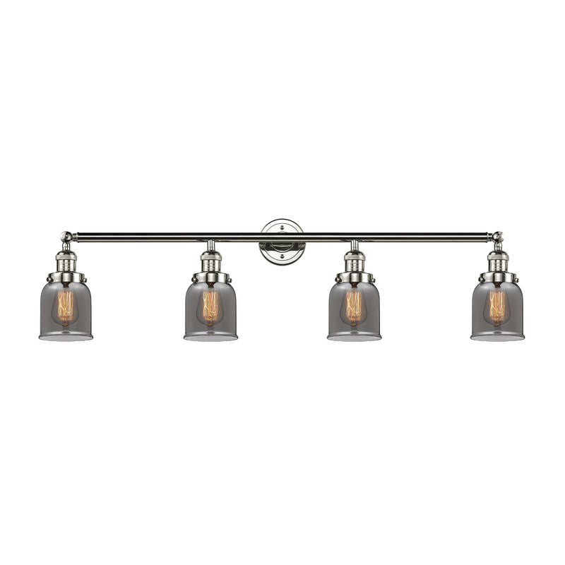 Bell Bath Vanity Light shown in the Polished Nickel finish with a Plated Smoke shade