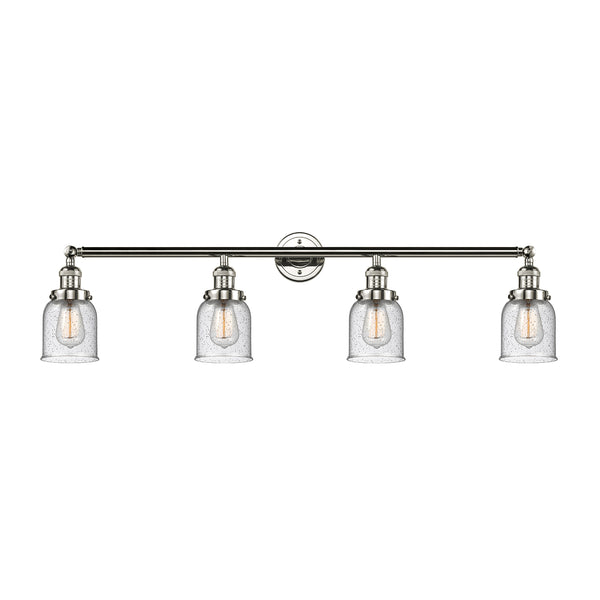 Bell Bath Vanity Light shown in the Polished Nickel finish with a Seedy shade