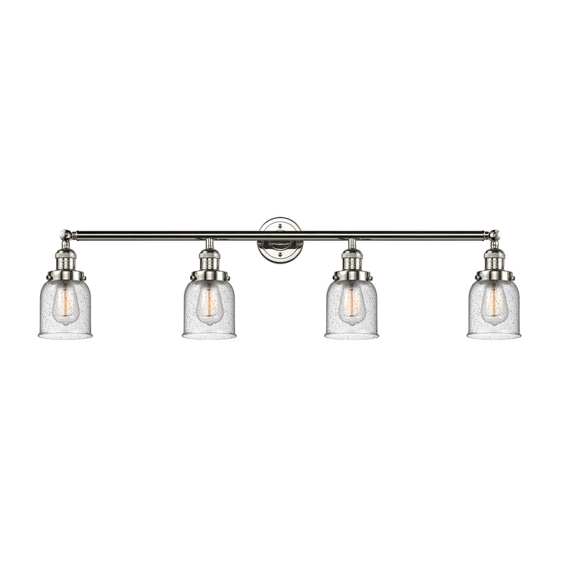 Bell Bath Vanity Light shown in the Polished Nickel finish with a Seedy shade