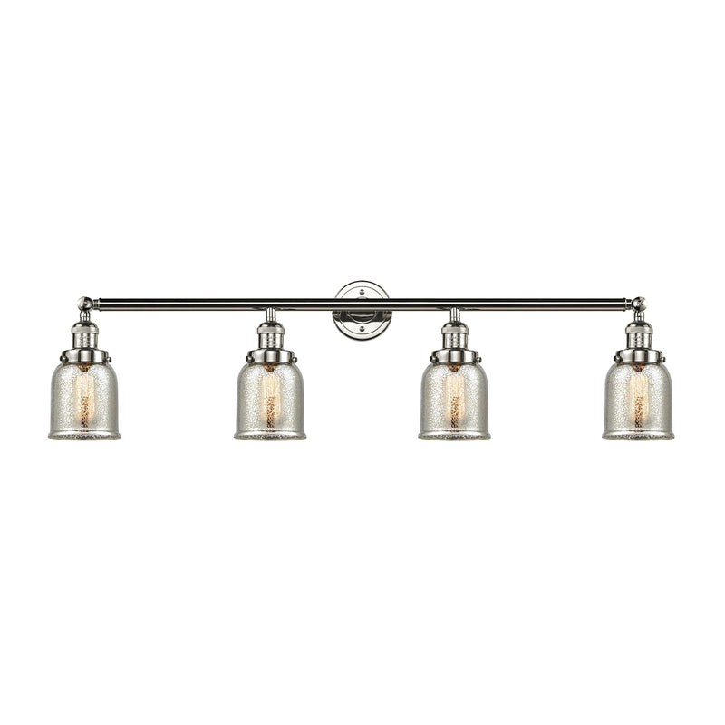 Bell Bath Vanity Light shown in the Polished Nickel finish with a Silver Plated Mercury shade