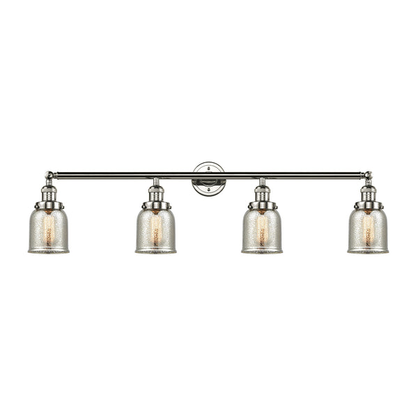 Bell Bath Vanity Light shown in the Polished Nickel finish with a Silver Plated Mercury shade