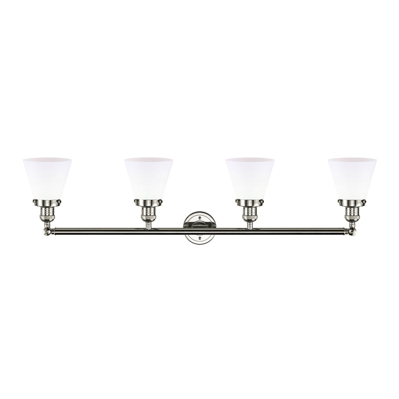 Innovations Lighting Small Cone 4 Light Bath Vanity Light Part Of The Franklin Restoration Collection 215-PN-G61-LED