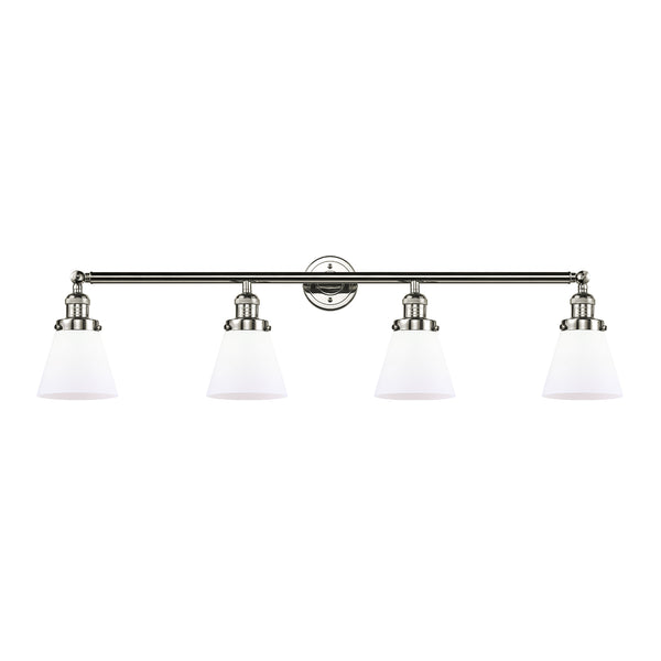 Cone Bath Vanity Light shown in the Polished Nickel finish with a Matte White shade