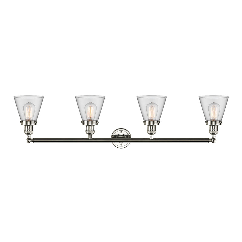 Innovations Lighting Small Cone 4 Light Bath Vanity Light Part Of The Franklin Restoration Collection 215-PN-G62-LED