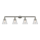 Cone Bath Vanity Light shown in the Polished Nickel finish with a Clear shade