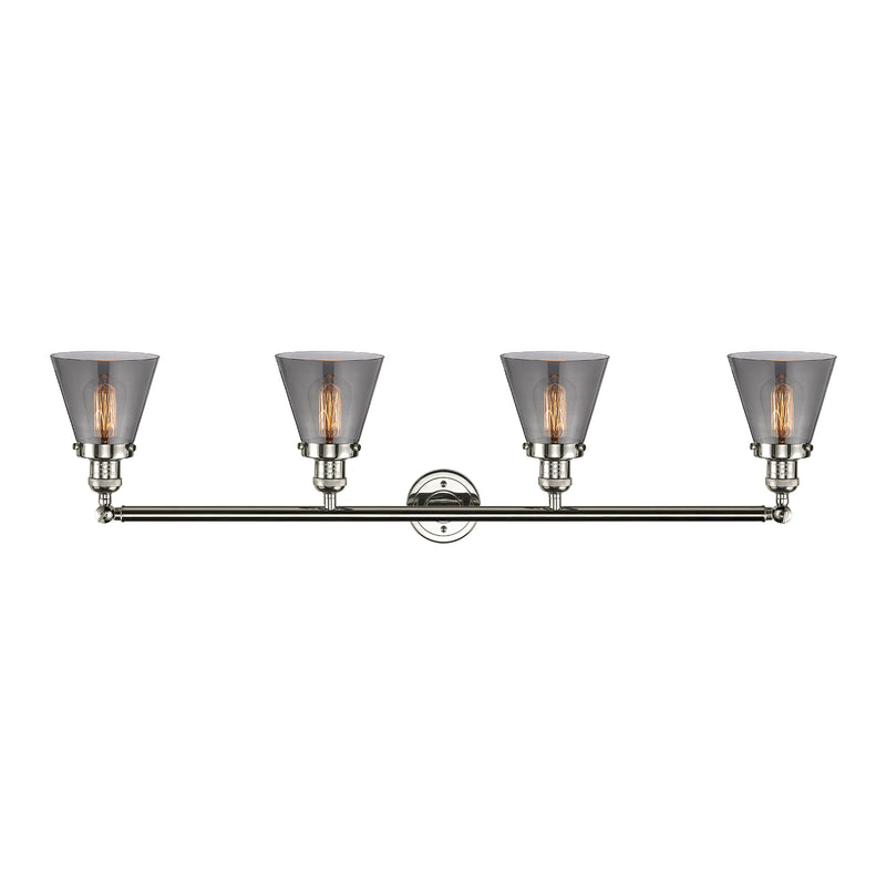 Innovations Lighting Small Cone 4 Light Bath Vanity Light Part Of The Franklin Restoration Collection 215-PN-G63-LED