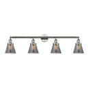 Cone Bath Vanity Light shown in the Polished Nickel finish with a Plated Smoke shade