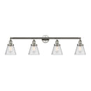 Cone Bath Vanity Light shown in the Polished Nickel finish with a Seedy shade