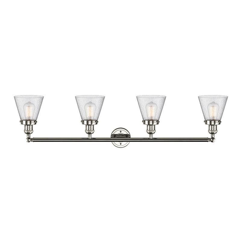 Innovations Lighting Small Cone 4 Light Bath Vanity Light Part Of The Franklin Restoration Collection 215-PN-G64