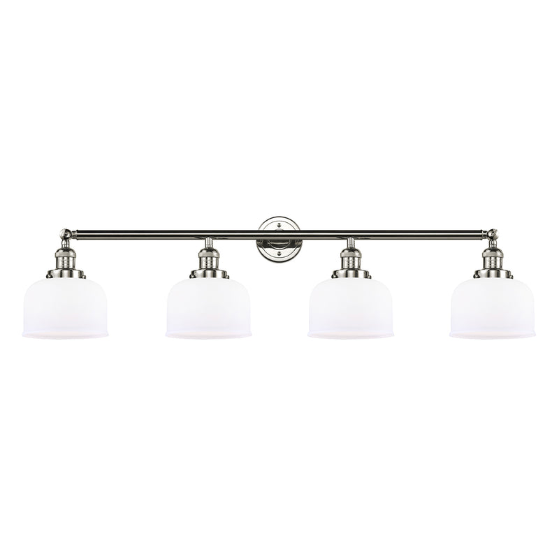 Bell Bath Vanity Light shown in the Polished Nickel finish with a Matte White shade