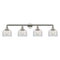 Bell Bath Vanity Light shown in the Polished Nickel finish with a Clear shade