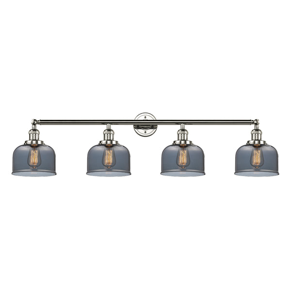 Bell Bath Vanity Light shown in the Polished Nickel finish with a Plated Smoke shade