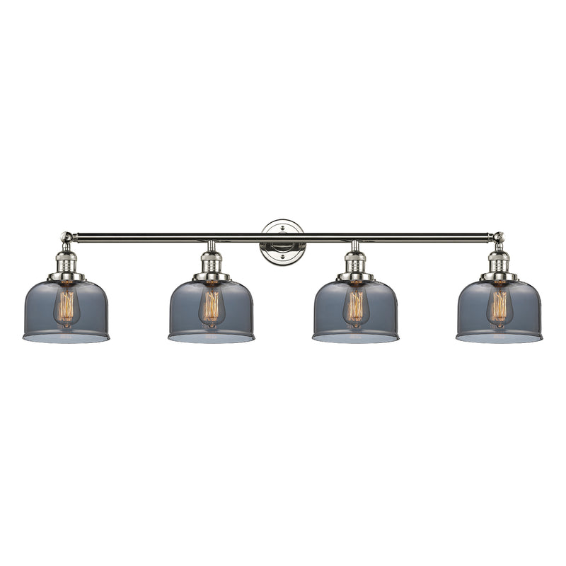 Bell Bath Vanity Light shown in the Polished Nickel finish with a Plated Smoke shade