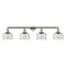 Bell Bath Vanity Light shown in the Polished Nickel finish with a Seedy shade