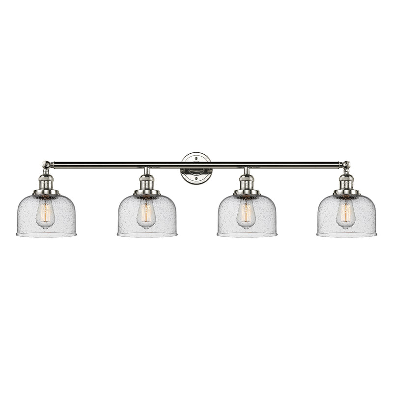 Bell Bath Vanity Light shown in the Polished Nickel finish with a Seedy shade