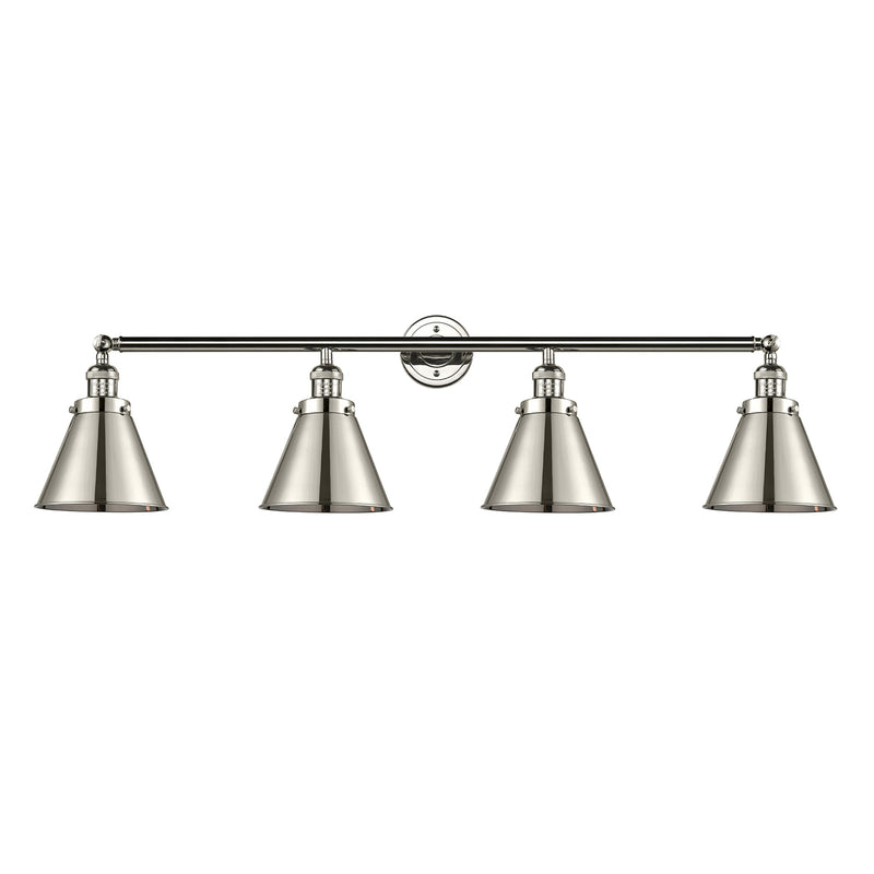 Appalachian Bath Vanity Light shown in the Polished Nickel finish with a Polished Nickel shade