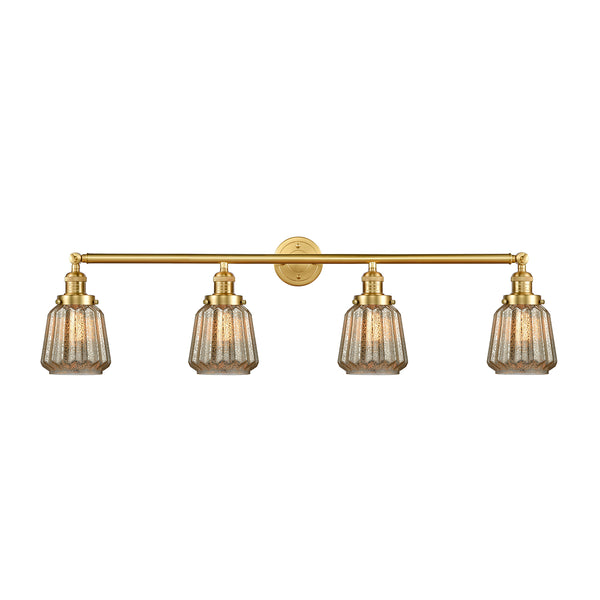 Chatham Bath Vanity Light shown in the Satin Gold finish with a Mercury shade