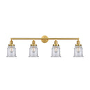 Canton Bath Vanity Light shown in the Satin Gold finish with a Clear shade