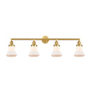 Bellmont Bath Vanity Light shown in the Satin Gold finish with a Matte White shade