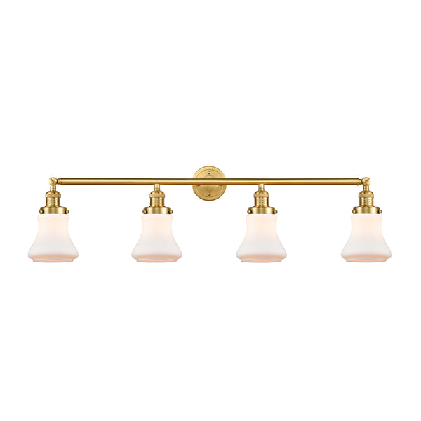 Bellmont Bath Vanity Light shown in the Satin Gold finish with a Matte White shade