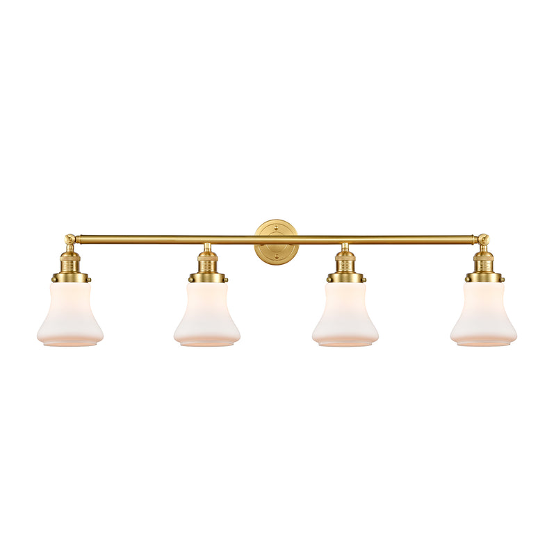 Bellmont Bath Vanity Light shown in the Satin Gold finish with a Matte White shade