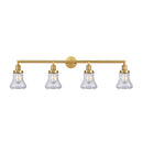 Bellmont Bath Vanity Light shown in the Satin Gold finish with a Clear shade