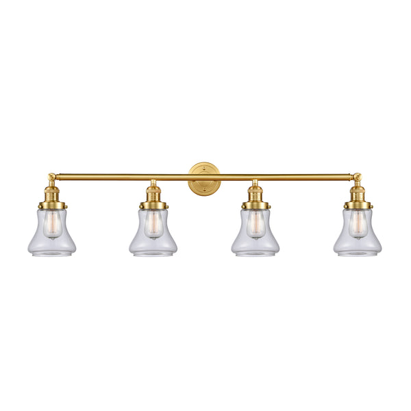 Bellmont Bath Vanity Light shown in the Satin Gold finish with a Clear shade