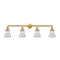 Bellmont Bath Vanity Light shown in the Satin Gold finish with a Clear shade