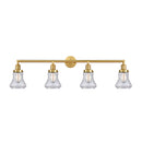 Bellmont Bath Vanity Light shown in the Satin Gold finish with a Seedy shade