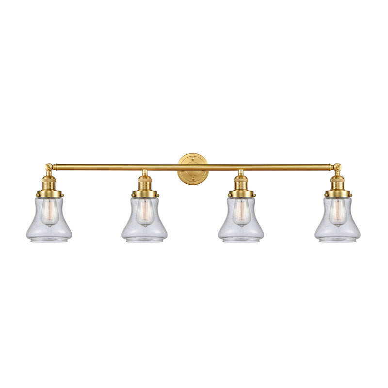 Bellmont Bath Vanity Light shown in the Satin Gold finish with a Seedy shade