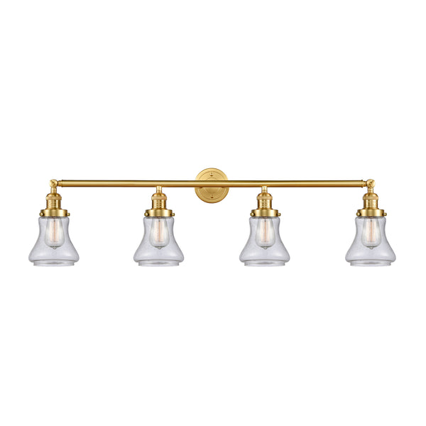 Bellmont Bath Vanity Light shown in the Satin Gold finish with a Seedy shade